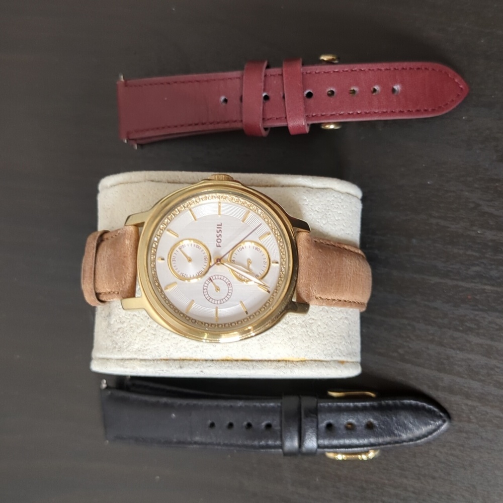 Fossil Gold leather watch